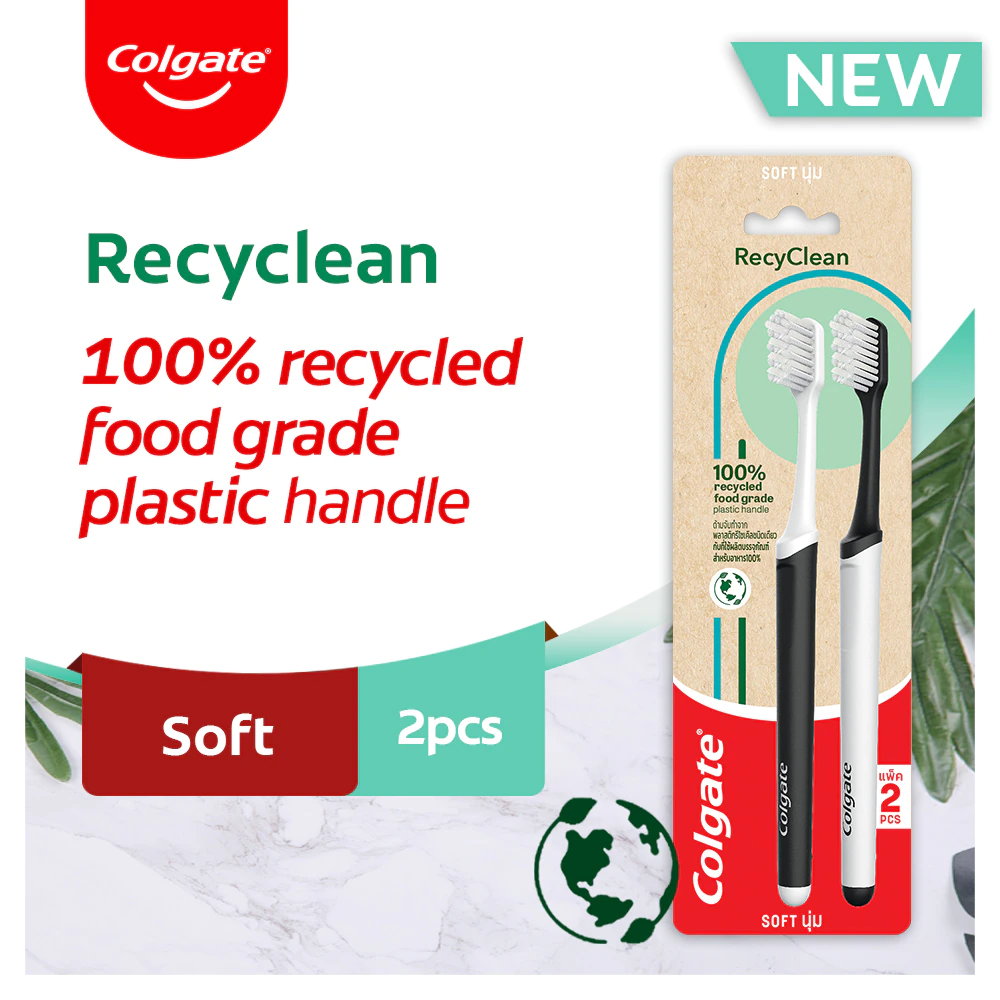 Colgate, Recyclean Toothbrush Twin Pack 2pcs 