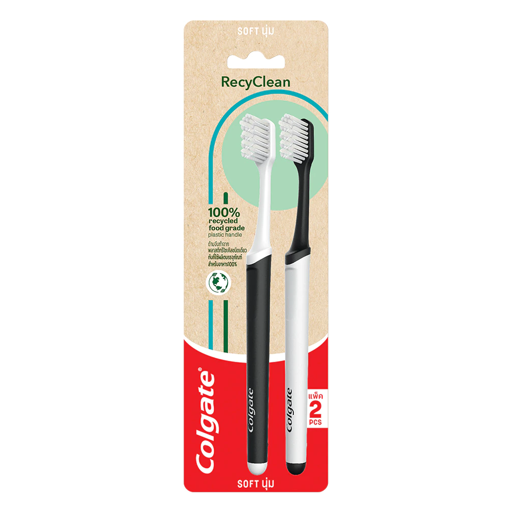 Colgate, Recyclean Toothbrush Twin Pack 2pcs 