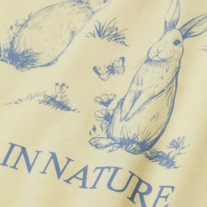 Printed T-shirt ( Light yellow/Living peacefully)