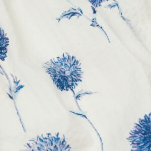 Sleeveless Dress (White/Blue Floral)