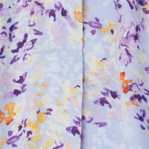 Tie-Belt Shirt Dress (Light Blue/Purple Floral)