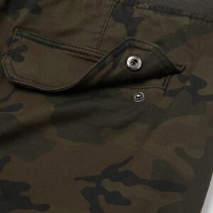 Skinny Fit Cargo Joggers (Dark Green/Patterned)