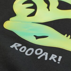 Motif-Detail Sweatshirt (Dark Grey/Dinosaur Skeleton)