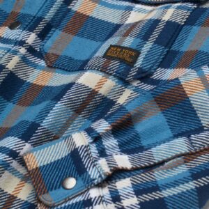 Cotton Flannel Shirt (Blue/Beige Checked)