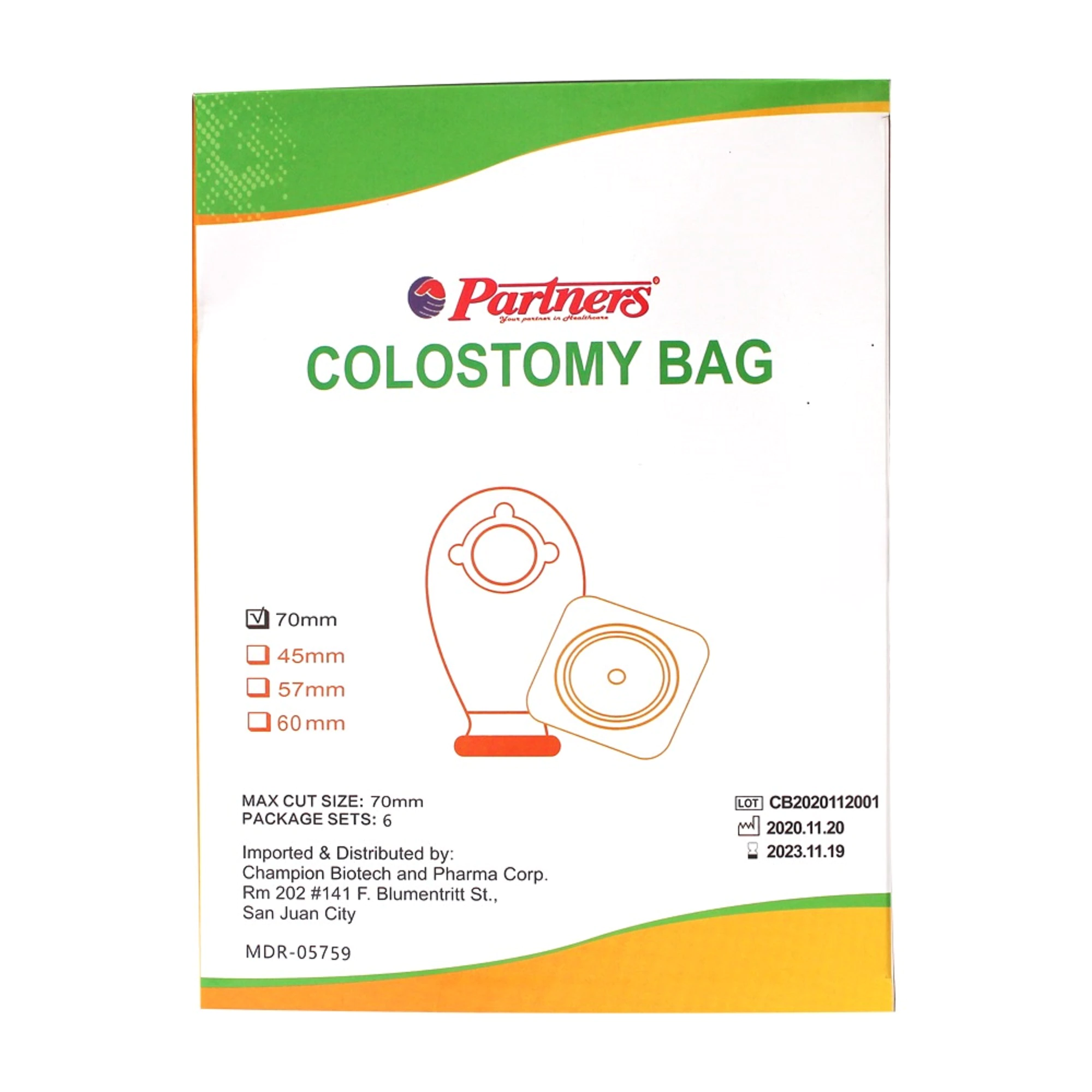 PARTNERS Colostomy Bag 6x70mm